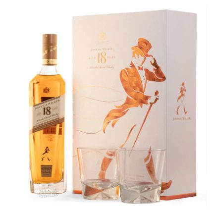 18 años Johnnie Walker con vasos